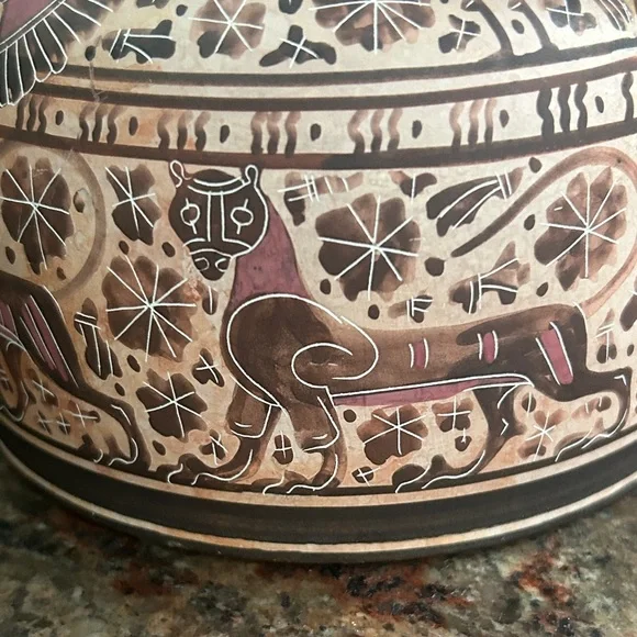 Handcrafted Ceramic Pitcher with Intricate Design - Picture 7 of 10